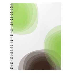 Caderno Espiral Verde, moderno, simples, abstrato gráfico de flore