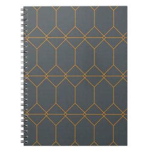 Caderno Espiral Verde, ouro, simples, retrô, ilustração elegante