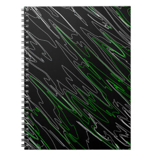 Caderno Espiral Verde Preto Marbled