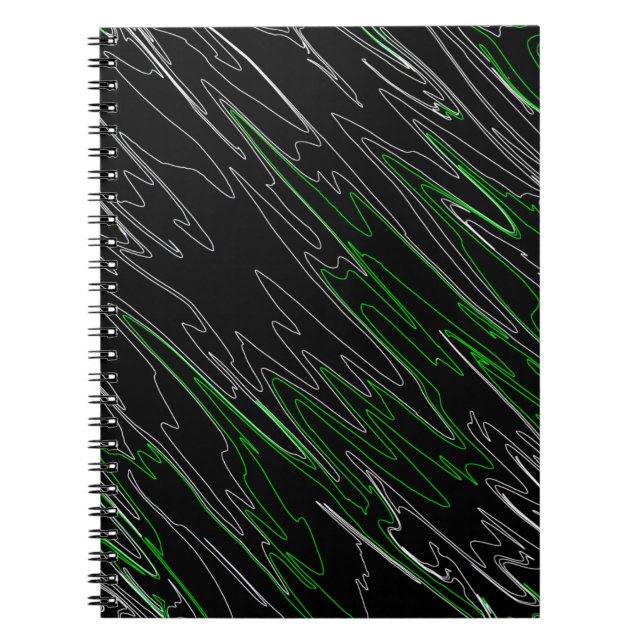Caderno Espiral Verde Preto Marbled (Frente)