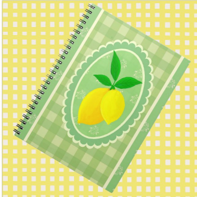 Caderno Espiral Verde-Primavera amarelo-limão-ensolarado (Sunny yellow lemon journal for your thoughts!)