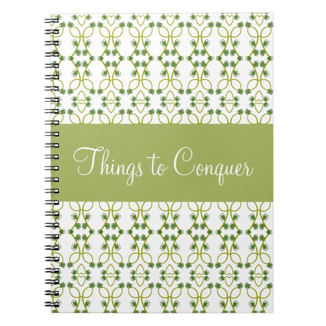 Caderno Espiral Verde Sage com branco (Frente)