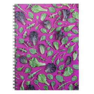 Caderno Espiral Verdes da alface no roxo
