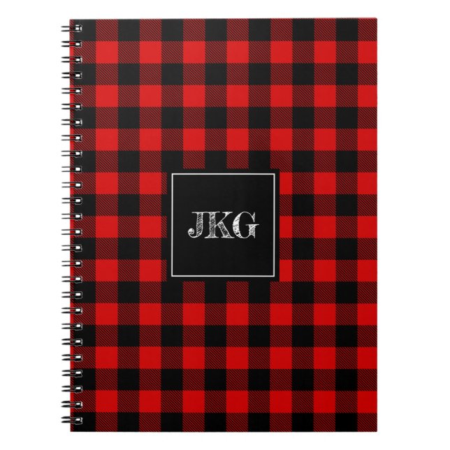 Caderno Espiral Verificação personalizada moderna da xadrez do (Frente)