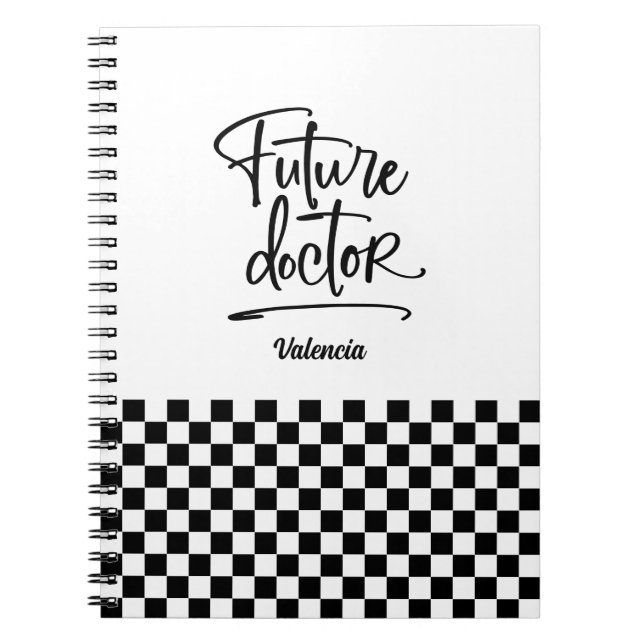 Caderno Espiral Verificado pelo futuro médico personalizado (Frente)