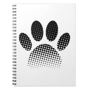 Caderno Espiral Verificar Impressão de Meio-Cão do Padrão