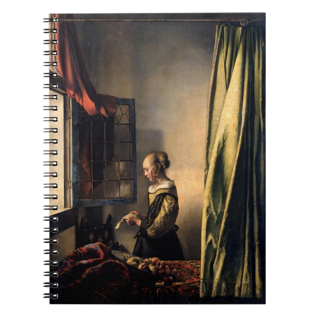 Caderno Espiral Vermeer - Rapariga lendo uma carta em uma janela a (Frente)