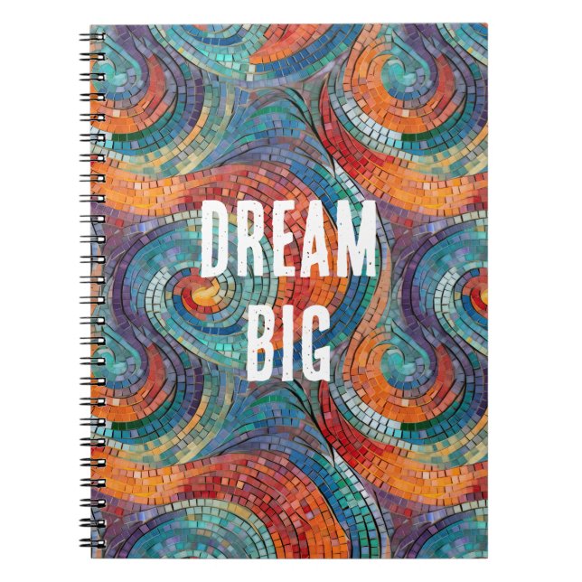 Caderno Espiral Vermelho Azul, Anel Laranja (Frente)