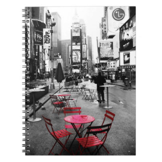 Caderno Espiral Vermelho branco preto do Times Square
