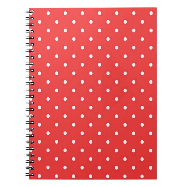 Caderno Espiral Vermelho com Bolinhas brancas (Frente)