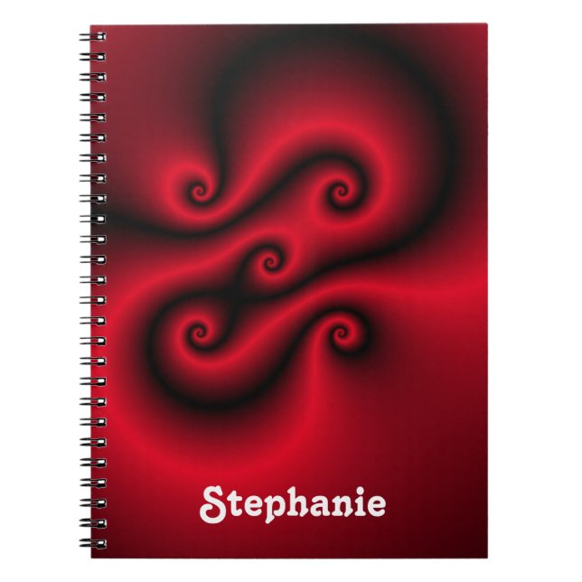 Caderno Espiral Vermelho com espirais pretas (Frente)