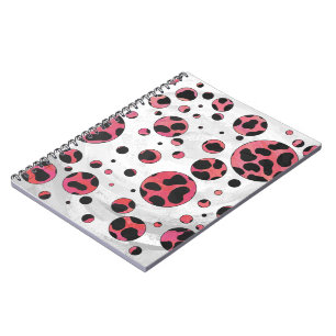 Caderno Espiral Vermelho e preto Dalmáticos com Bolinhas