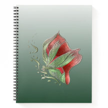 Caderno Espiral Vermelho e Verde Elegante