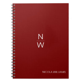 Caderno Espiral Vermelho Escuro Simples e Moderno Profissional