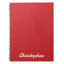 Caderno Espiral Vermelho Leve Elegante Minimalista Cor Única