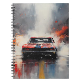 Caderno Espiral Vermelho Muscular Carro na cabeça