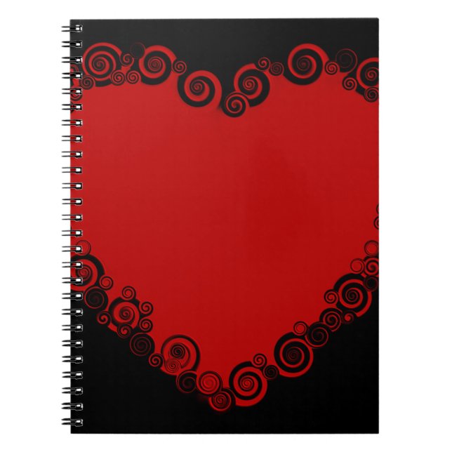 Caderno Espiral Vermelho Namorados Romântico (Frente)