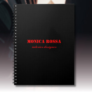 Caderno Espiral Vermelho Neon Moderno Elegante Profissional