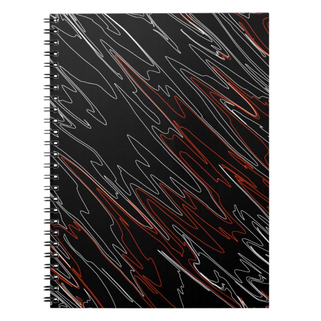 Caderno Espiral Vermelho Preto Marmoreado (Frente)