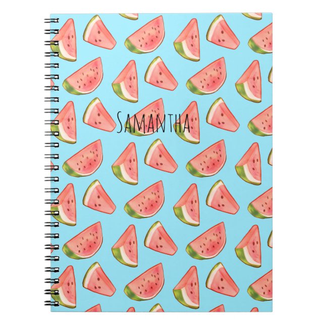 Caderno Espiral Verões: Watercolor Watermelon Slices (Frente)