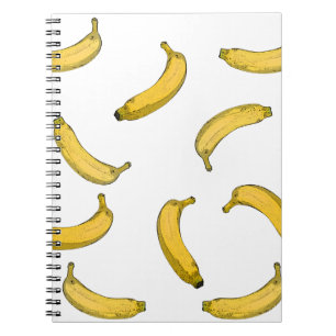 Caderno Espiral Versão do esboço do padrão da banana