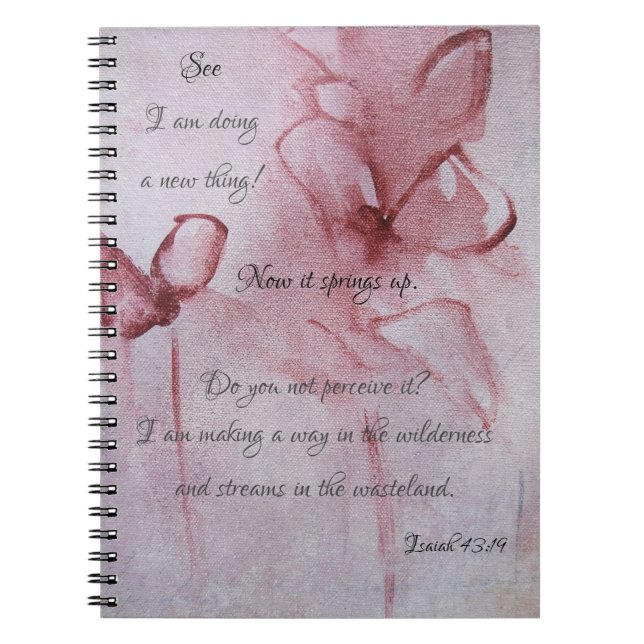Caderno Espiral Versículo Bíblico Floral 8x6 (Frente)