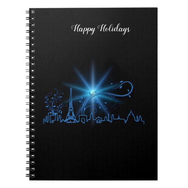 Caderno Espiral Véspera de Ano Novo em Paris (Frente)