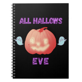 Caderno Espiral Véspera de Todos os Santos Halloween Abóbora e Fan