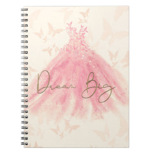 Caderno Espiral Vestido Borboleta Dança Brilho de Pêssego Sonhe Gr