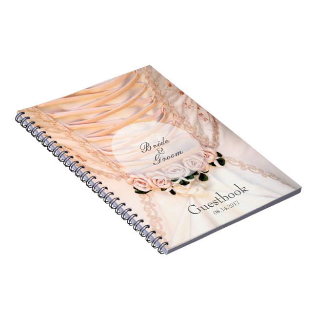 Caderno Espiral Vestido Branca com Rosa Livro de convidados (Lado Direito)