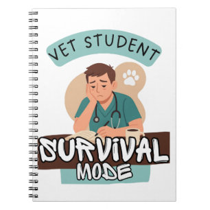 Caderno Espiral Vet Student Survival Mode – Vet Student Design