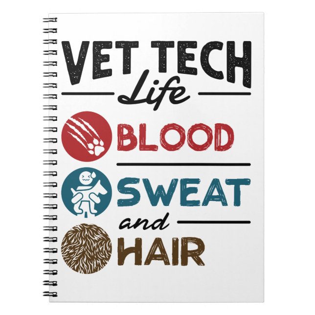 Caderno Espiral Vet Tech Life Sangue Suor e Cabelo (Frente)