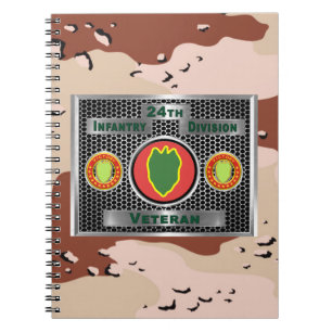 Caderno Espiral Veterano da 24ª Divisão de Infantaria Desert Storm