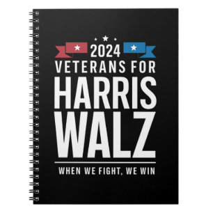 Caderno Espiral Veteranos Para Harris Walz 2024 Presidencial