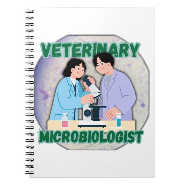 Caderno Espiral Veterinary Microbiologist – Lab Science Design (Frente)