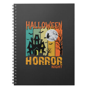 Caderno Espiral Vetor de Casa Assombrada da Noite do Terror de Hal