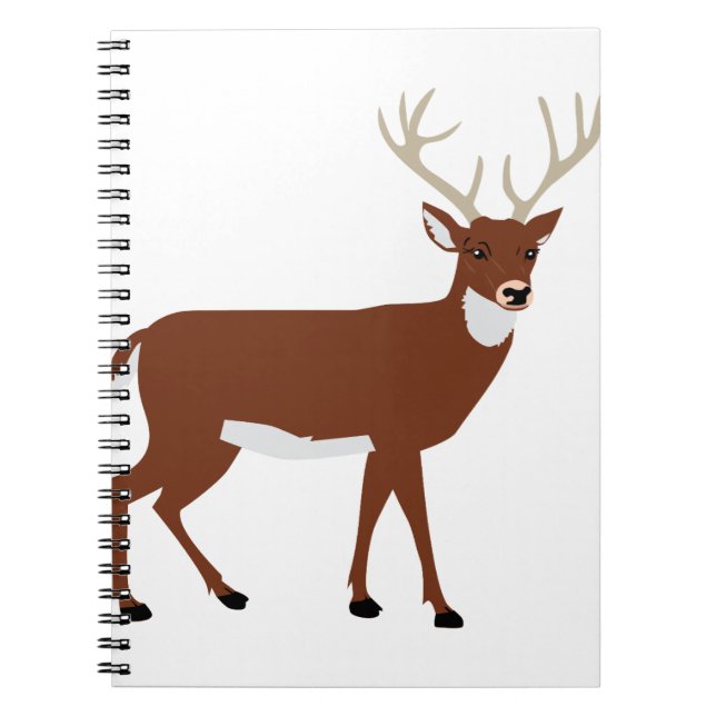 Caderno Espiral Vetor Florestal de Deer Antlers (Frente)