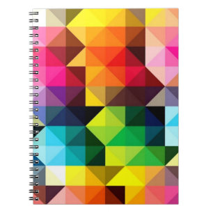 Caderno Espiral Vetor geométrico do teste padrão colorido