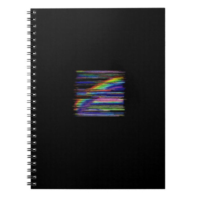Caderno Espiral VHS Glitchcore Rainbow Window (Frente)