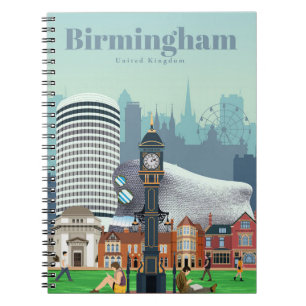 Caderno Espiral Viagem Art Viagem Para Birmingham