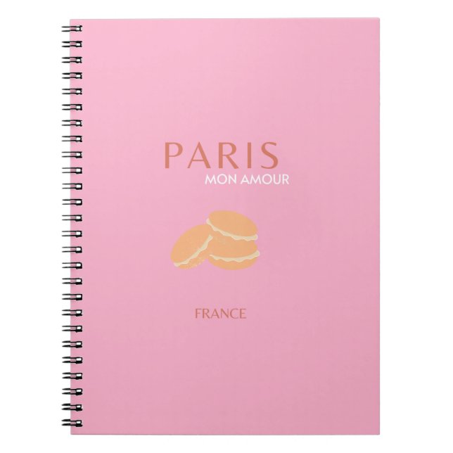 Caderno Espiral Viagem de Arte Retro-Arte Rosa Paris - Rosa Decora (Frente)