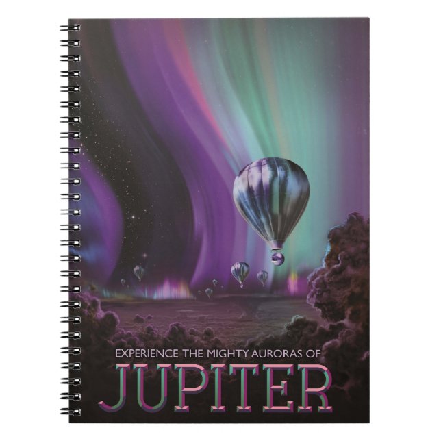 Caderno Espiral Viagem de Júpiter por Auroras Pesadas do Balão de  (Frente)