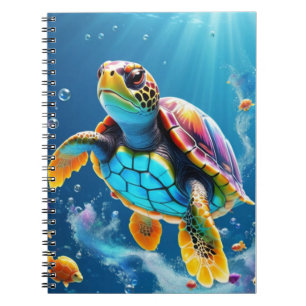 Caderno Espiral Viagem de Tartaruga através de um Oceano Gelado Es