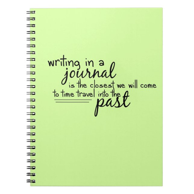 Caderno Espiral Viagem de tempo Escrevendo do Diário (Frente)