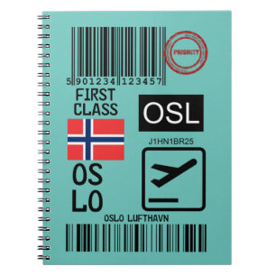 Caderno Espiral Viagem do aeroporto de Oslo