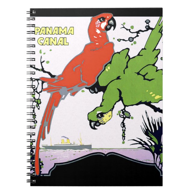 Caderno Espiral Viagem do Canal do Panamá Vintage (Frente)