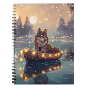 Caderno Espiral Viagem Festiva de Natal do Finnish Lapphund