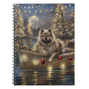 Caderno Espiral Viagem Festiva de Natal do Keeshond