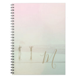 Caderno Espiral Viagem Summer Surfers Beach Pink Mist Monograma