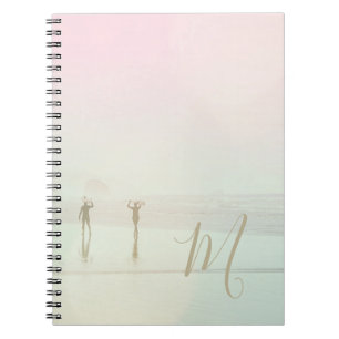 Caderno Espiral Viagem Summer Surfers Beach Pink Mist Monograma